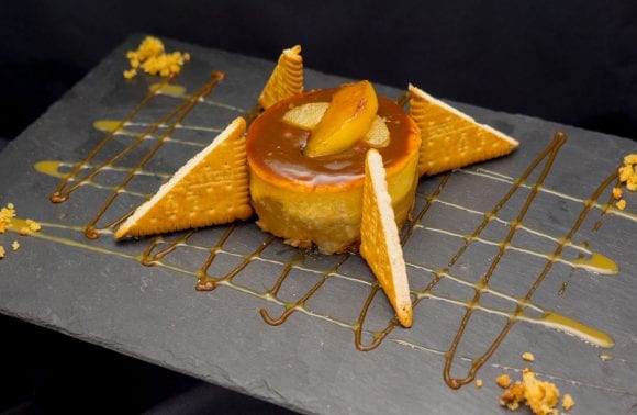 Cheesecake aux  pomme, petits beurre, noix et caramel